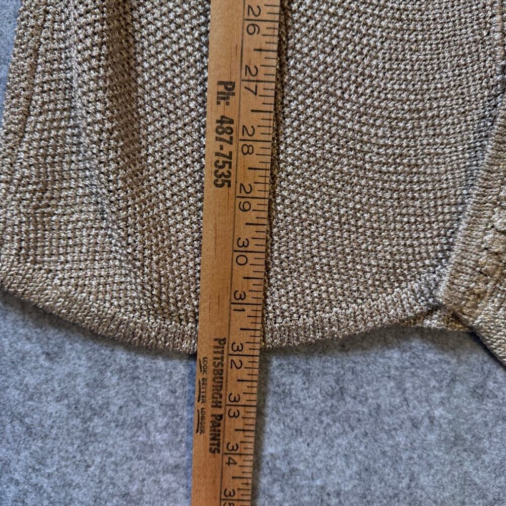 Chico's Travelers Collection Open Front Metallic Knit Cardigan Gold Size 1 (M) - Picture 8 of 10